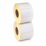 Cumpara ieftin Set 2 role etichete termice albe 35 x 25 mm, 1500 bucati rola, total 3000 etichete autoadezive fara ribon pentru coduri de bare, preturi si inventar