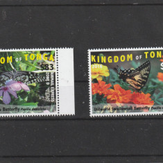 Tonga 2016-Fauna,Fluturi,serie 2 valori,bordura pe 3 parti,dant,,MNH,Mi.2060-61