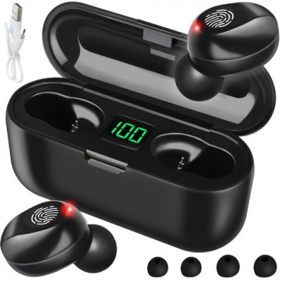 Casti fara fir, Bluetooth, Negru, Functie powerbank 2000 mAH foto