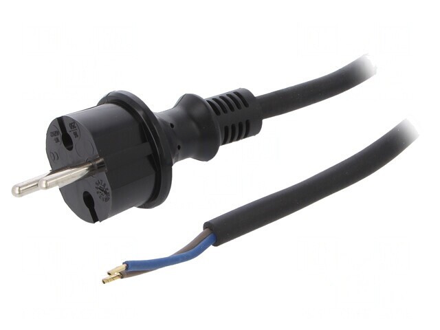 Cablu Electric Negru 3m 2x1,5mm2 CEE 7/17 16A