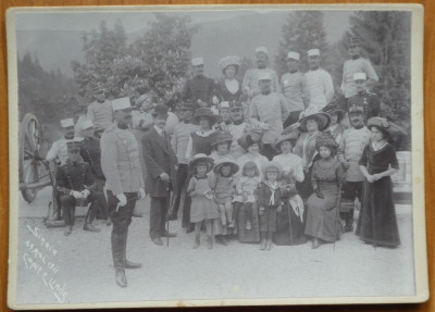 Foto pe carton gros ; Sinaia , 29 Mai 1911 , Capitan Eugen Linde foto