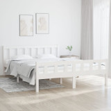 Cadru de pat, alb, 140x200 cm, lemn masiv, vidaXL