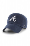 47 brand șapcă de baseball din bumbac MLB Atlanta Braves culoarea albastru marin, cu imprimeu, B-RGW01GWS-NYD