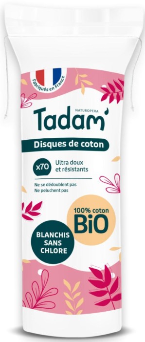 Dischete din bumbac BIO demachiante, rotunde Tadam