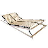vidaXL Bază cu lamele Maro, negru și gri 140 x 190 cm Lemn și Metal
