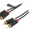 Cablu RCA 2x Mufe Aurite Negru 1m