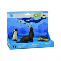 Collecta - Set de 3 figurine pictate manual Foca, Pinguin si Testoasa