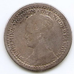 Olanda 10 Cents 1918 - Wilhelmina, Argint 1.4 g/640, 15 mm KM-145 (2)