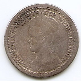 Olanda 10 Cents 1918 - Wilhelmina, Argint 1.4 g/640, 15 mm KM-145 (2) foto