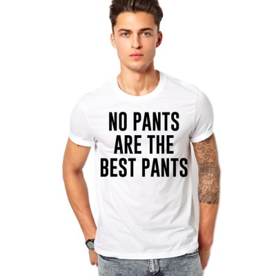 Tricou alb barbati - No pants - S foto