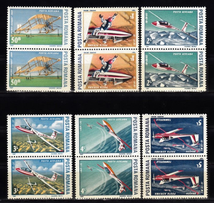 A11 TX10 6 - 1987 - Planorism - perechi de doua timbre