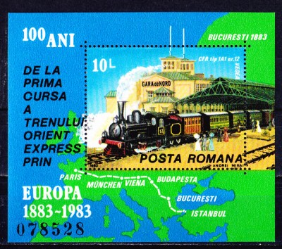 TSV$ -1983 LP 1090 100 ANI PRIMA CURSA A TRENULUI ORIENT EXPRESS EU, COL. DANT foto