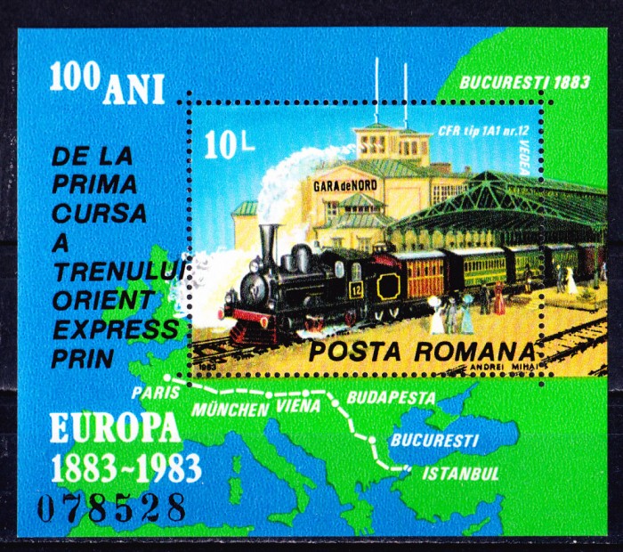 TSV$ -1983 LP 1090 100 ANI PRIMA CURSA A TRENULUI ORIENT EXPRESS EU, COL. DANT