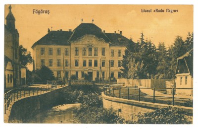 1994 - FAGARAS, Brasov, Radu Negru High School - old postcard - used - 1930 foto