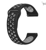 Curea silicon compatibila Samsung Galaxy Watch8 44mm, Negru/Gri