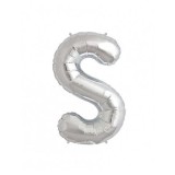 Balon Folie Litera S Argintiu - 40 cm