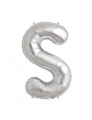 Balon Folie Litera S Argintiu - 40 cm foto