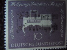 GERMANIA-200 ANI DE LA NASTEREA LUI MOZART-SERIE COMPLETA-NESTAMPILAT foto