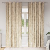 vidaXL Draperii din catifea 2 buc cu inele Crem 260x140 cm