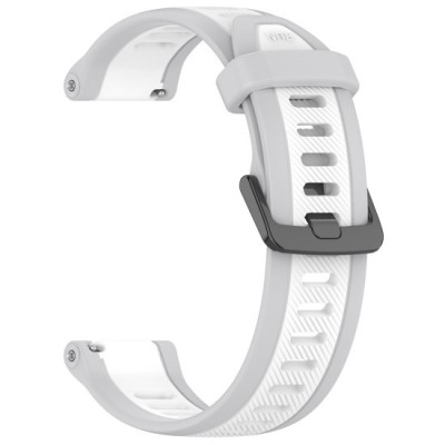 Curea pentru Samsung Galaxy Watch 4/5/Active 2, Huawei Watch GT 3 (42mm)/GT 3 Pro (43mm) - Techsuit Watchband (W053) - White foto