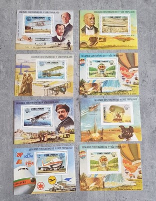 SAO TOME ANIVERSARE AVIATIE 8 COLITE DANTELAT SI NEDANTELAT MNH NESTAMPILAT foto