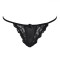Chiloți String, Model Brazil, Dantelă, Elastic Subțire, Culoare Negru