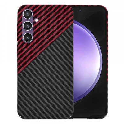 Husa pentru Samsung Galaxy S23 FE S711, Techsuit, Carbonite FiberShell, Neagra Rosie foto