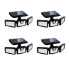 Set 4 lampi solare triple FOXMAG24, pentru exterior, cu senzor de miscare, rezistente la apa, 74 LED-uri, 2400 mAh, negru
