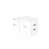 Incarcator Retea XO Design CE08, 50W, 3A, 2 x USB-C, Alb