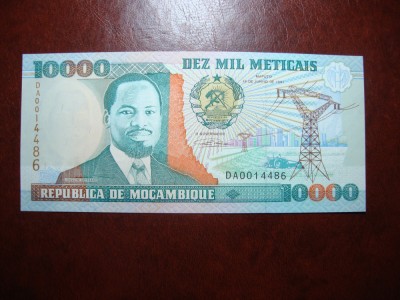 MOZAMBIC 10.000 METICAIS 1991 UNC foto