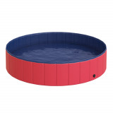 Piscina Pliabila pentru Caini PawHut, PVC,Rosu, 140x30cm (&Oslash;xH) | Aosom RO