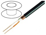 Cablu microfon 2x0,25mm2 negru OFC 15-70&deg;C
