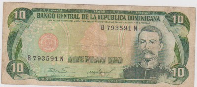 DIEZ PESO ORO 1985 REPUBLICA DOMINICANA foto