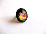 inel sticla cu motiv floral 39224