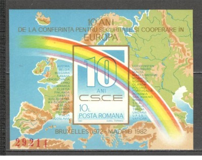 Romania.1982 Conferinta ptr. securitate si cooperare-Bl. nedantelat ZR.696 foto