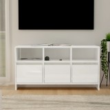 Cumpara ieftin Comodă TV, alb extralucios, 102x37,5x52,5 cm, PAL