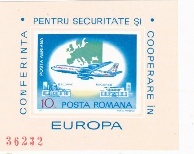 LP 939-Conferinta pentru Securitate si Cooperare in Europa,NEDANTELATA,MNH.1977. foto