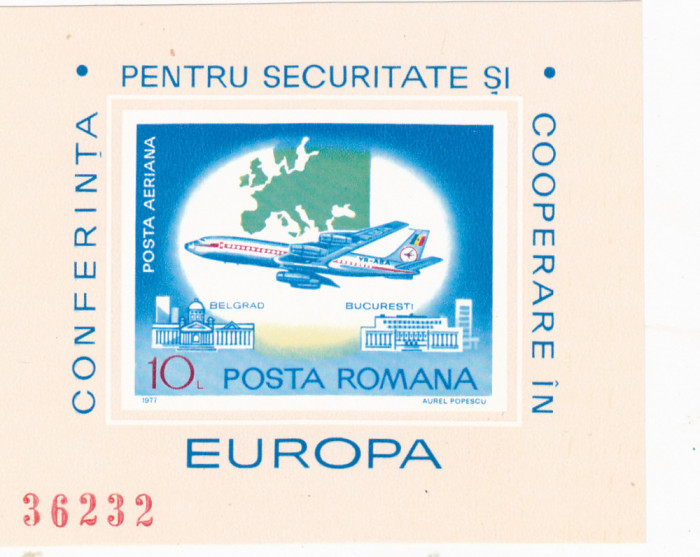 LP 939-Conferinta pentru Securitate si Cooperare in Europa,NEDANTELATA,MNH.1977.