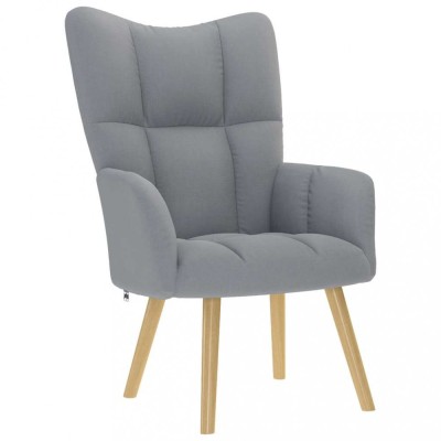 vidaXL Scaun de relaxare, gri deschis, material textil 4016767 foto