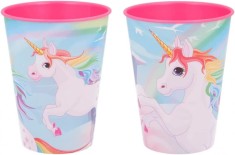 Set de 2 pahare cu unicorni Ils i Love, plastic, multicolor, 260 ml