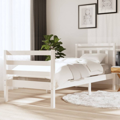 Cadru de pat, alb, 90x200 cm, lemn masiv GartenMobel Dekor foto
