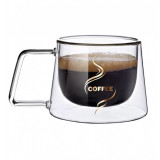 Ceasca COFFEE din sticla borosilicata cu pereti dubli, 200 ml