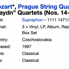 Mozart , Prague String Quartet ‎– The “Haydn” Quartets (Nos. 14-19)