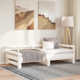 VidaXL Pat extensibil de zi, alb, 2x(90x200) cm, lemn masiv de pin