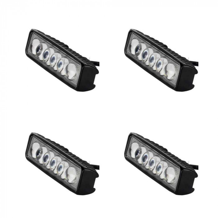 4 x Proiector LED Auto Offroad 18W 12V-24V 1320 Lumeni