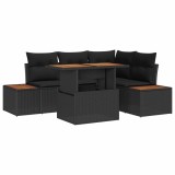 Cumpara ieftin Set de canapele pentru gradina 5 buc. Negru si Maro