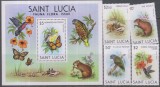 Timbre cu floră și faună din St. Lucia