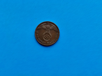 1 Pfennig 1939 lit. F -Germania-stare buna-patina- foto