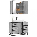vidaXL Set mobilier de baie, 2 piese, gri sonoma, lemn prelucrat