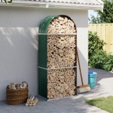 vidaXL Suport pentru bușteni verde 80x45x190 cm oțel galvanizat